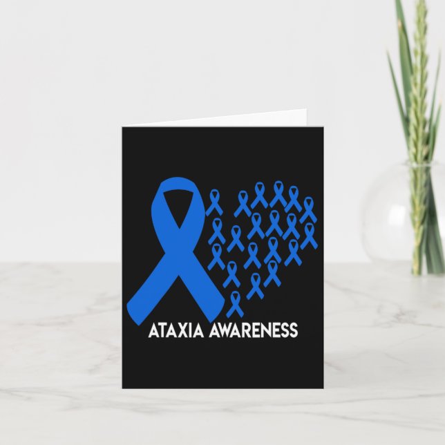 Ataxia Awareness Blue Ribbon Gift  Card (Front)