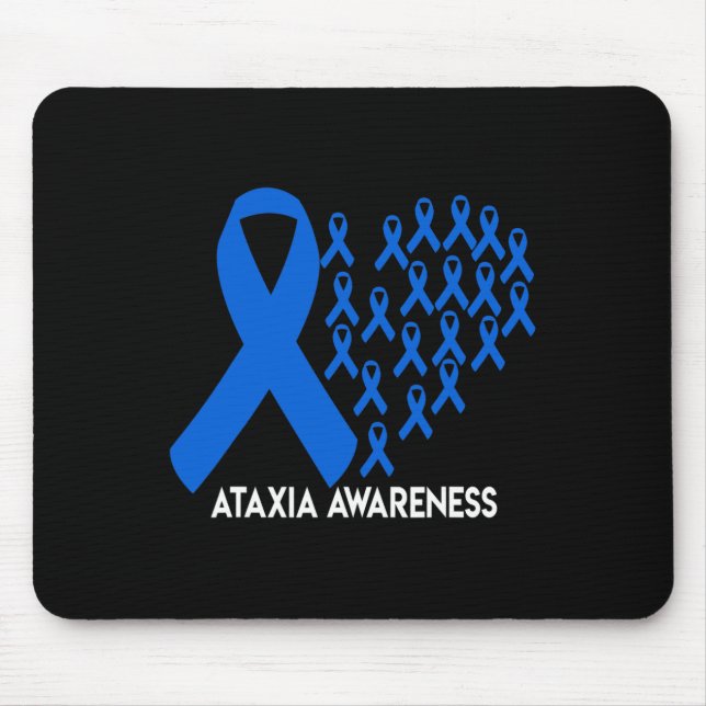 Ataxia Awareness blue ribbon Gift  Mouse Pad (Front)