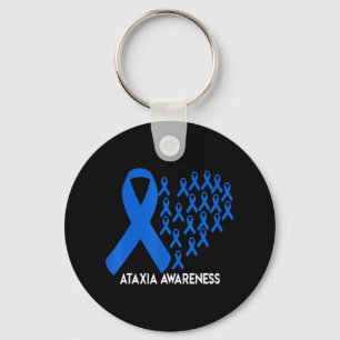 Ataxia Awareness blue ribbon Gift T-Shirt31 Key Ring