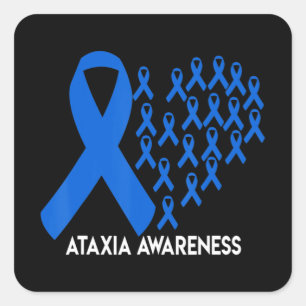 Ataxia Awareness blue ribbon Gift T-Shirt31  Square Sticker
