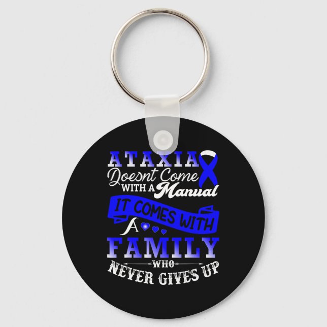 Ataxia Awareness Family Warrior Support  Key Ring (Front)