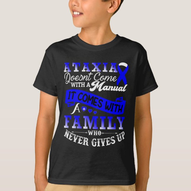 Ataxia Awareness Family Warrior Support  T-Shirt (Front)
