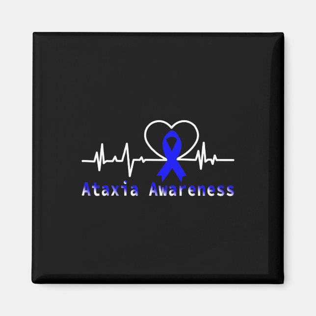 Ataxia Awareness Heartbeat Warrior Support  Magnet (Front)