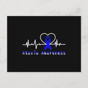 Ataxia Awareness Heartbeat Warrior Support T-Shirt Postcard