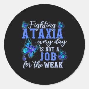 Ataxia Awareness Peace Love Hope We Wear Blue T-Sh Classic Round Sticker