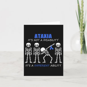 Ataxia It's Not A Disability Dabbing Skeleton Card
