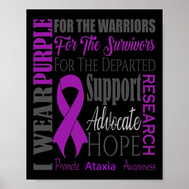 Ataxia Neurological Sickness Awareness for Warrior Poster (Front)