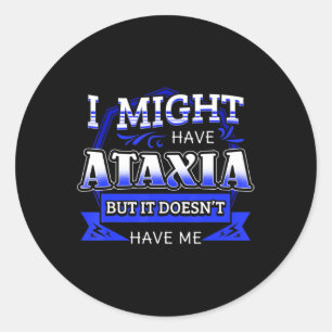 Ataxia Neurological Sign Hemiataxia Blue Ribbon Ne Classic Round Sticker