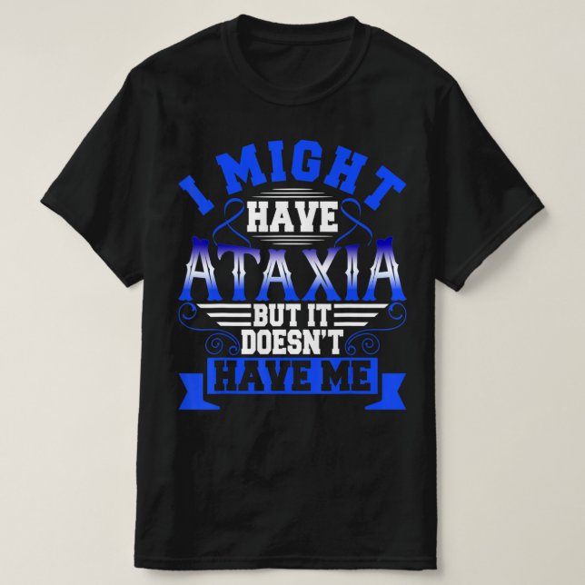 Ataxia Neurological Sign Hemiataxia Blue Ribbon Ne T-Shirt (Design Front)