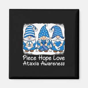 Ataxia Support Gnomes With Ribbon Blue Ataxia Awar Magnet