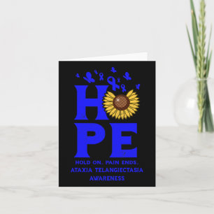 Ataxia Telangiectasia Blue Hope Vintage Sunflower  Card