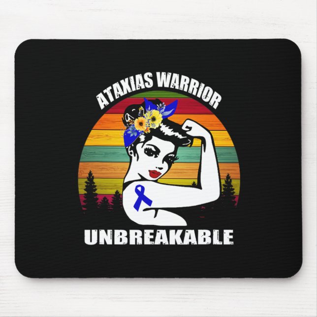 Ataxia Warrior Awareness Automatic Support Gift  Mouse Pad (Front)