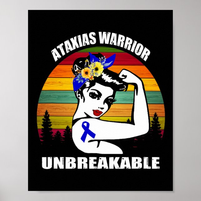 Ataxia Warrior Awareness Automatic Support Gift  Poster (Front)