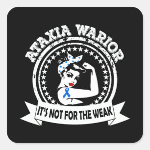 Ataxia Warrior Awareness Gift Long Sleeve T-Shirt1 Square Sticker