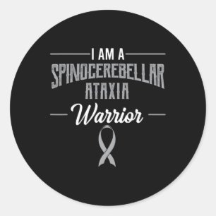 Ataxia Warrior Awareness Ribbon Sca Patient Classic Round Sticker