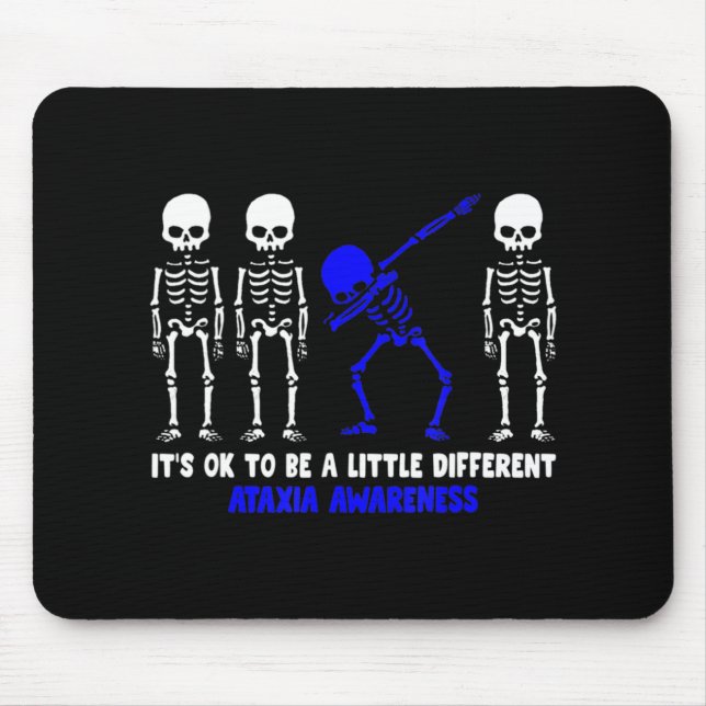 Ataxia Warrior blue Ribbon Awareness disease hallo Mouse Pad (Front)