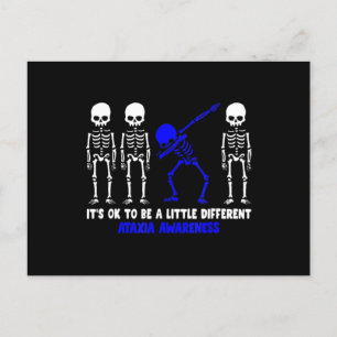 Ataxia Warrior blue Ribbon Awareness disease hallo Postcard