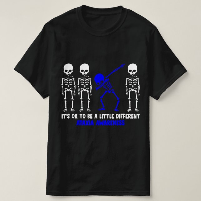 Ataxia Warrior blue Ribbon Awareness disease hallo T-Shirt (Design Front)