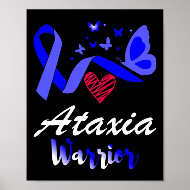 Ataxia Warrior Butterfly Awareness Support  Poster (Front)