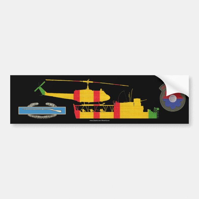 ATC(H) & UH1 with CIB and River Raiders Patch Bumper Sticker (Front)