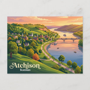 Atchison Riverfront Kansas Postcard