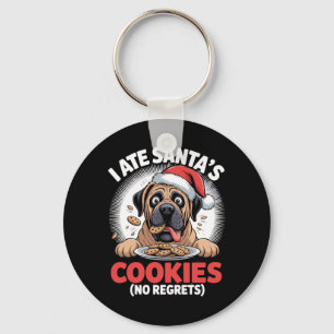Ate Santas Cookies Xmas Puppy Funny Christmas Key Ring