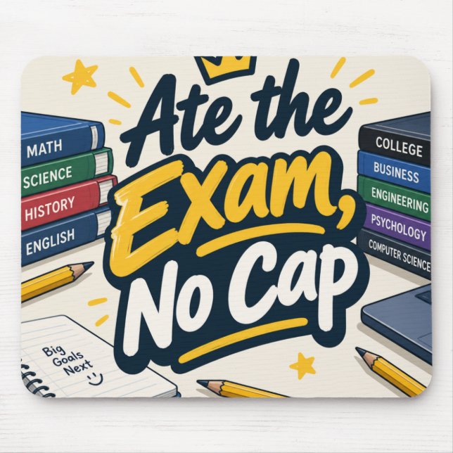 Ate the Exam, no cap  Mouse Pad (Front)