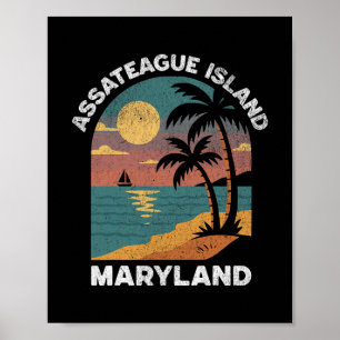 Ateague Island Maryland Vintage Sunset Souvenir  Poster