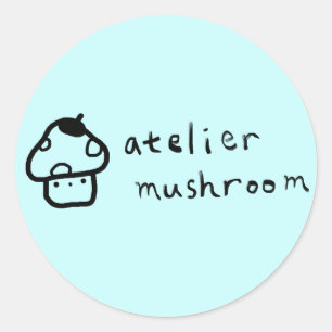 atelier mushroom Logo Round Stickers