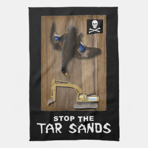Athabasca Tar Sands Duck Mount Tea Towel