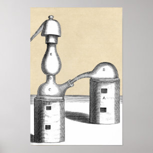 Athanor Alchemy Furnace and Alembic Flask Poster