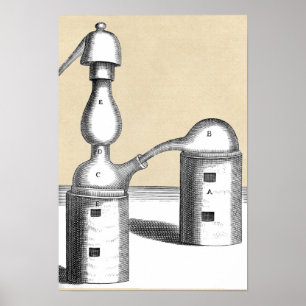 Athanor Alchemy Furnace and Alembic Flask Poster