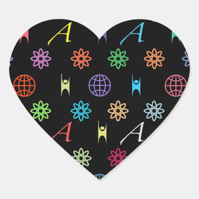 Atheism Monogram (on Black) Stickers (Front)