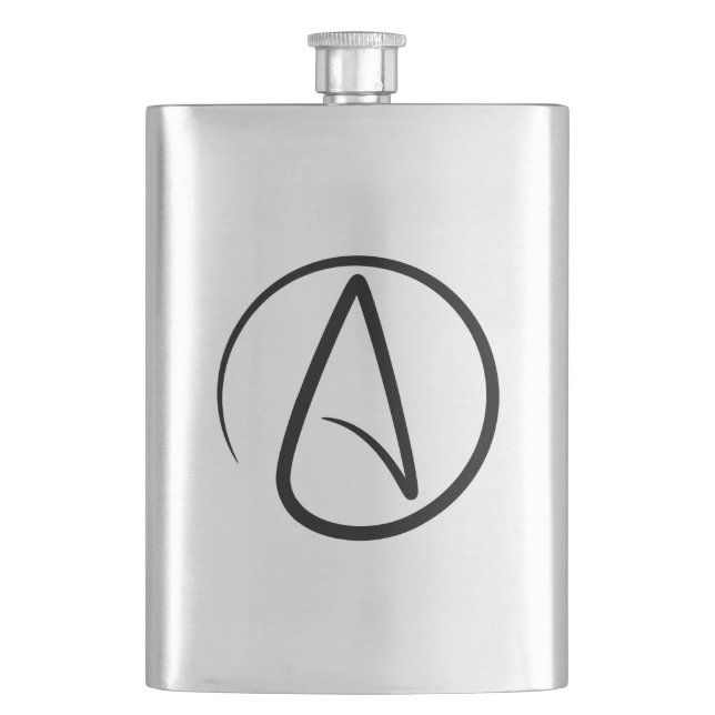 Atheism Symbol - Atheist Sign Hip Flask (Front)