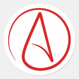atheism symbol religion classic round sticker