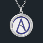 Atheism symbol silver plated necklace<br><div class="desc">Atheism symbol.Atheism is simply the absence of belief that any deities exist.</div>
