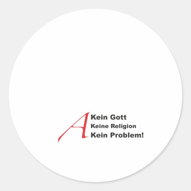 atheist A1 Classic Round Sticker (Front)
