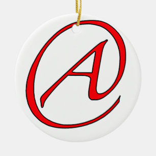 Atheist A Red on White Ornament