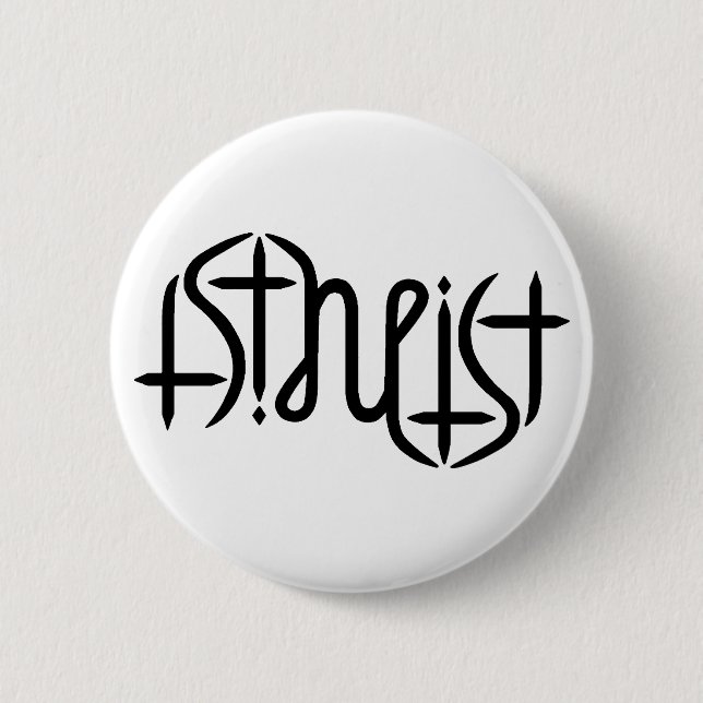 Atheist Ambigram - Original 6 Cm Round Badge (Front)
