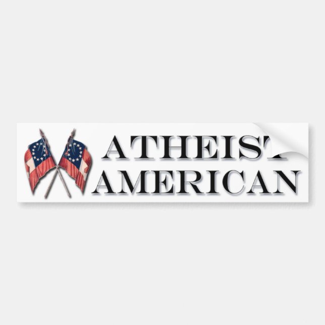 Atheist American With Vintage Flags Bumper Sticker (Front)