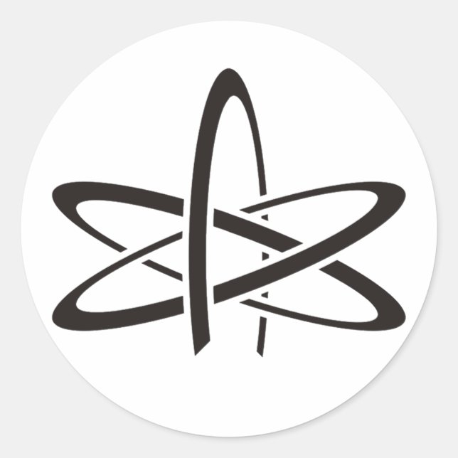 Atheist Atom Classic Round Sticker (Front)