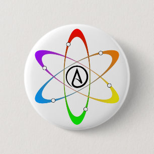 Atheist Atom Symbol 6 Cm Round Badge