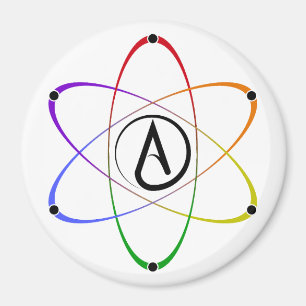 Atheist Atom Symbol Rainbow Magnet