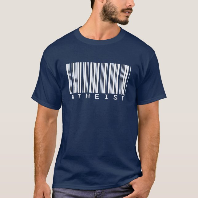 Atheist Barcode T-Shirt for Dark Colours (Front)