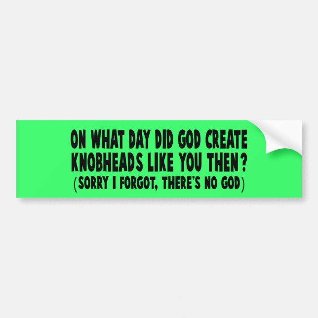 Atheist Bumper Sticker (Front)