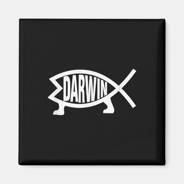 Atheist Charles Darwin Theory Of Evolution Fish  Magnet (Front)
