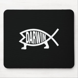 Atheist Charles Darwin Theory Of Evolution Fish Mouse Pad