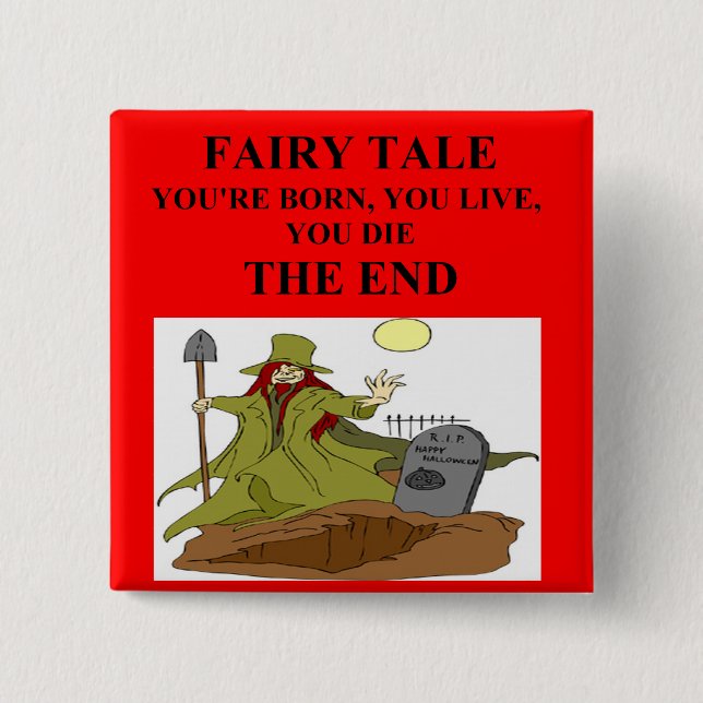 atheist fairy tale 15 cm square badge (Front)