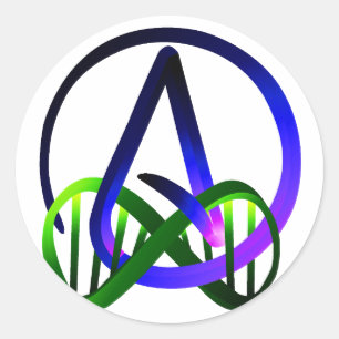 Atheist Forever Purple and Green Classic Round Sticker
