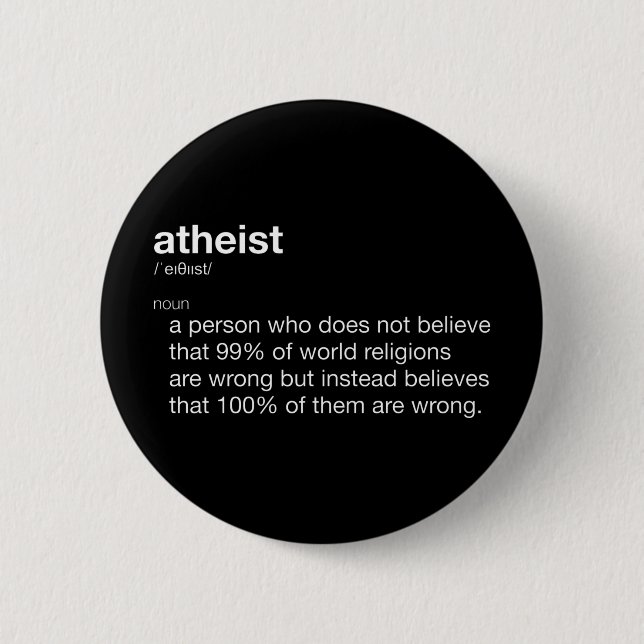 Atheist Funny Definition for Atheist Day 6 Cm Round Badge (Front)